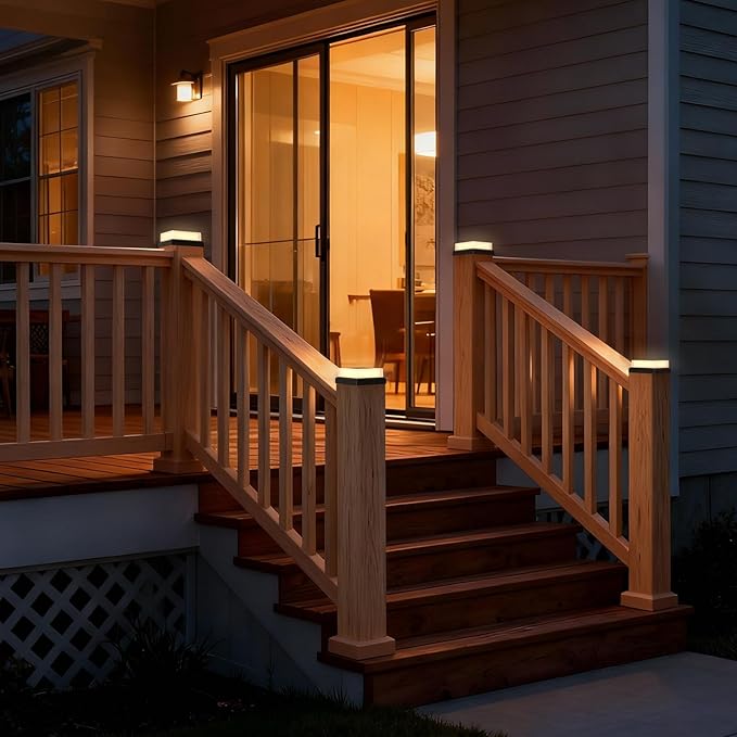 4x4 Solar Post Cap Lights 12pack Fence Post Solar Lights Outdoor Waterproof with Warm White LightingBlack Waterproof Cap Post Lights fit 3.5x3.5/4x4 Wooden/Vinyl Posts
