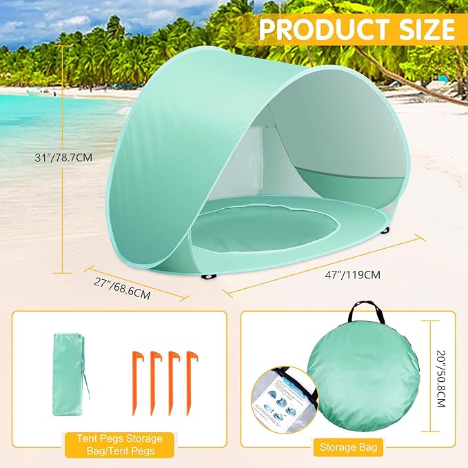 Baby Beach Tent Pop Up Beach Tents Baby Tent for Beach Portable Shade Pool UV Protection Sun Shelter for Infant