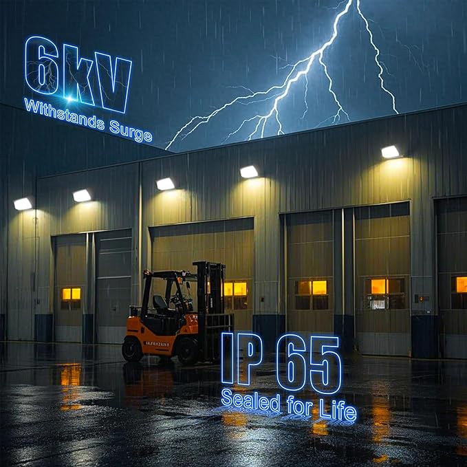 Lightdot 6Pack 200W LED Wall Pack Lights 100-277v Dusk to Dawn Photocell | 30000Lm(150Lm/W) 5000K IP65 Outdoor Flood Lighting for YardWarehouseFactoryBuildingGarage ETL(Height:15~30ft)