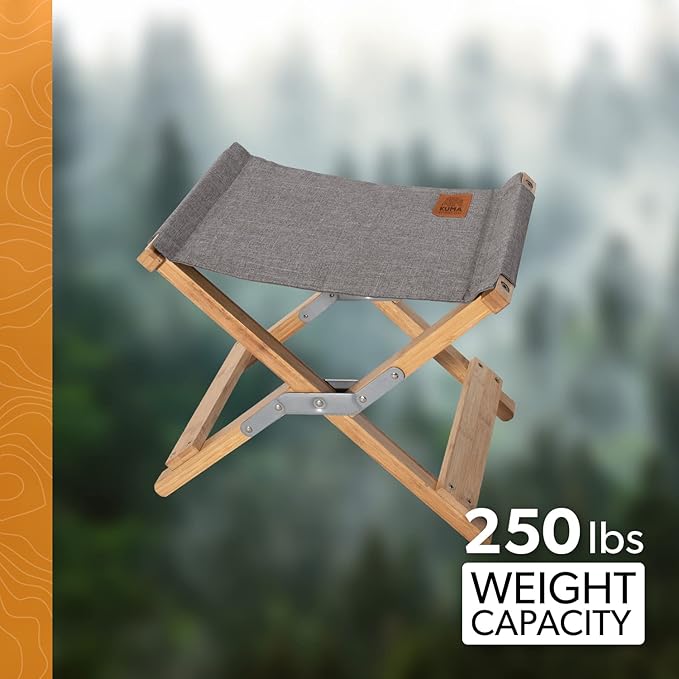 Kuma Outdoor Gear Yoho Bamboo Stool Ultimate Portable Luxury Outdoor Camping Stool for Glamping Sports &amp Outdoor Adventures (Heather Grey)