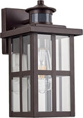 MICSIU 11.75 Bronze Motion Sensor Outdoor Wall Light Dusk to Dawn Exterior Wall Sconce with 3 Modes Clear Glass Anti-Rust Porch Light for House Garage Oil Rubbed Bronze 1-Pack