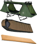 Kamp-Rite Anniversary Series 1 Person Tent cot with 20 Degree Outfitter Sleeping Bag and Self Inflating Sleeping pad for Camping Hunting Fishing 3 Piece Bundle Package (Olive)