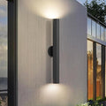 LamQee 28 Long Up and Down Outdoor Wall Light 3000K Integrated LED Modern Exterior Sconces Fixtures in Anti-Rust Cylinder Waterproof IP65 Outside Lighting Wall Mount for House Porch Garage Black