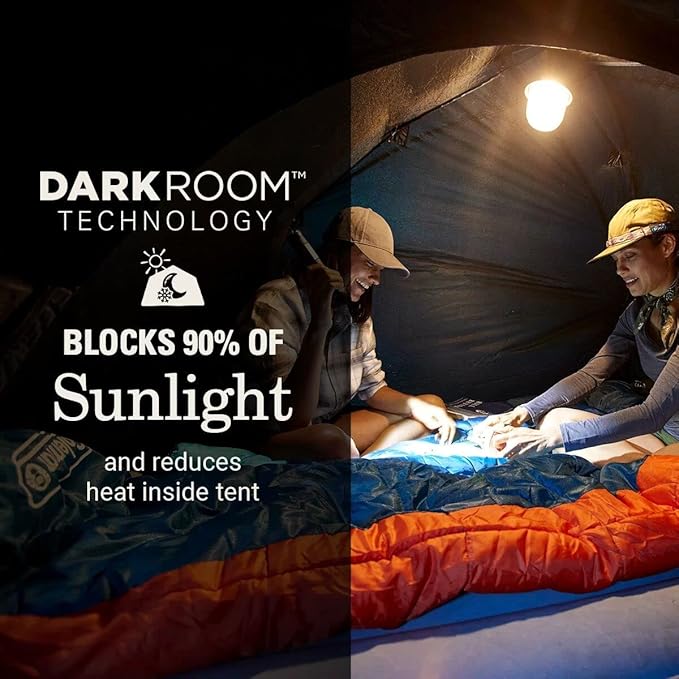 Coleman Skydome Dark Room Camping Tent with Screen Porch &amp 5-Minute Setup Weatherproof 4/6 Person Tent Blocks 90% of Sunlight Rainfly &amp Carry Bag Included Made of PFAS-Free Materials