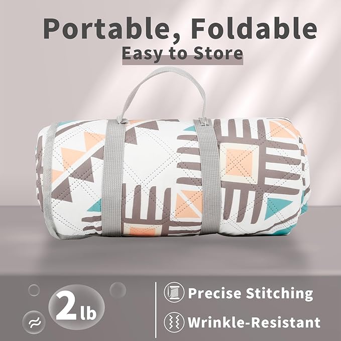 Whitsunday Picnic BlanketsOutdoor Beach Blanket Picnic Mat Camping Blankets Waterproof Foldable for Spring Summer Camping Beach Park Hiking (BigCross 80 * 80)