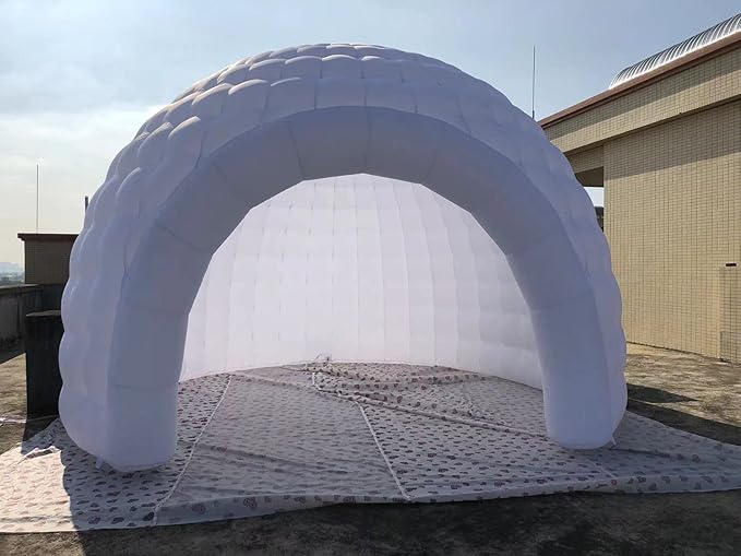 Portable Inflatable Igloo Dome Tent Inflatable Marquee Canopy Shelter with Air Blower&ampLED Light for Exhibition Camping Party Event
