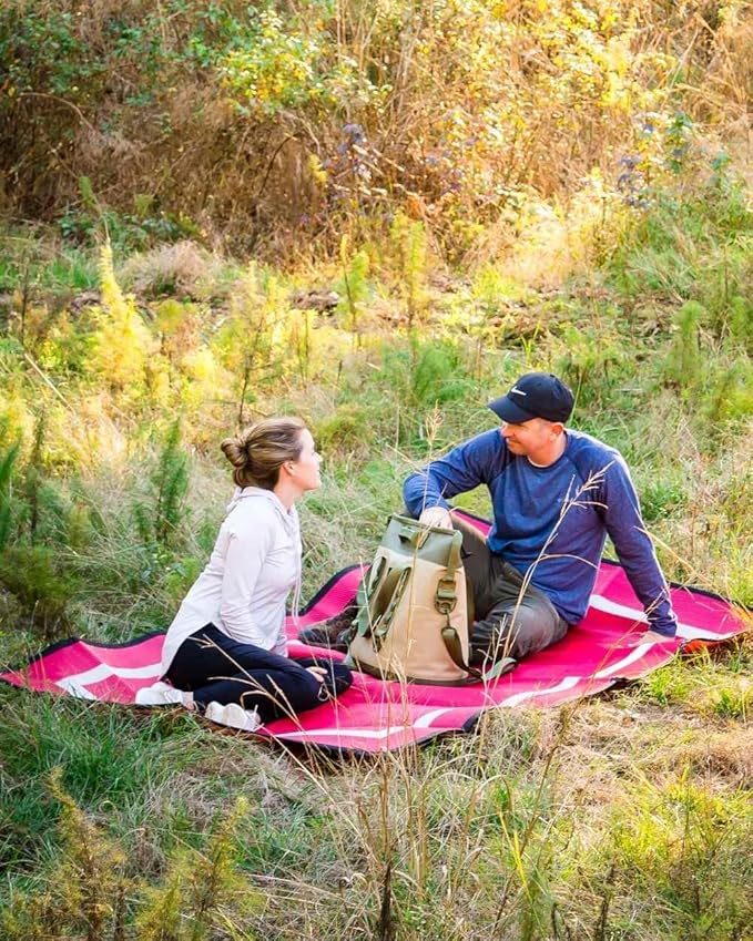 Mountain Mat 5x7 Red Outdoor RV Mat – Extra Thick 5mm Recycled Polypropylene Rug – Heavy-Duty Waterproof Reversible – Luxury Outdoor Rug for Camping Patio Beach (Red NO Carry Bag 5'x7')