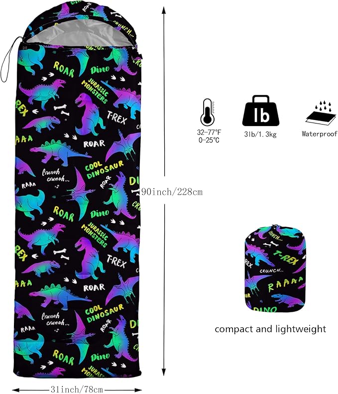 QOOMO Camping Sleeping Bags3 Season Warm &amp Cool WeatherLightweightWaterproof Sleeping Bags for Adults &amp KidsTravelingand OutdoorsCamping Gear Equipment