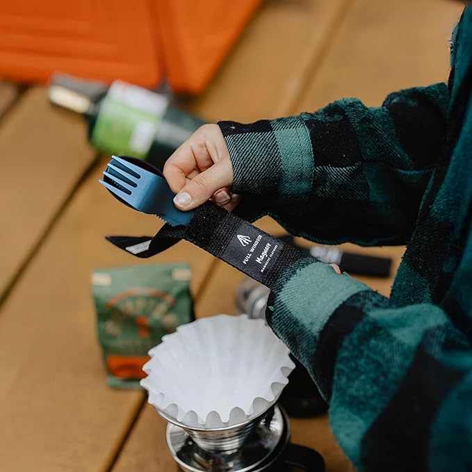 FULL WINDSOR - MAGWARE Magnetic Camping Cutlery Set - Travel Utensils for Camping Cooking and Outdoor Dining - Knife Fork &amp Spoon - Portable Silverware with Pouch - Blue (3 PCS)