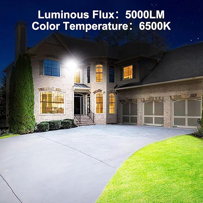 2 Pack 60W Led Outdoor Flood Light Exterior Flood Lights Plug in Flood Light for Yard Stadium Playground LawnGarden GaragesBasketball Court