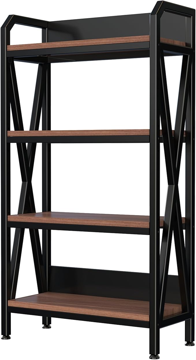 4-Tier Storage Shelf 56.3 x 33.5 x 15.8 inches Metal Frame with Wood Shelves 240 lbs Weight Capacity per Shelf