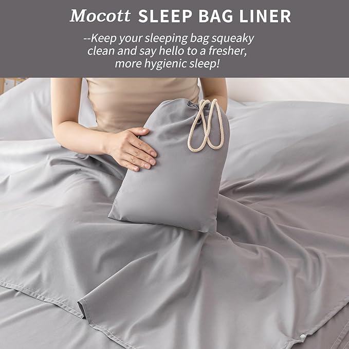 Sleeping Bag Liner Sleep Sack Travel Washed Cotton Sheets for Hotel Bags for Adults Liners Lightweight Single &amp Double Camping Sleeping Inner Hostel Fresh Back Hiking Bed