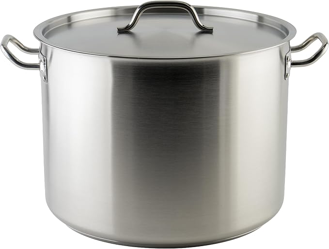 Winware SST-40 Stainless Steel 40 Quart Stock Pot with Cover