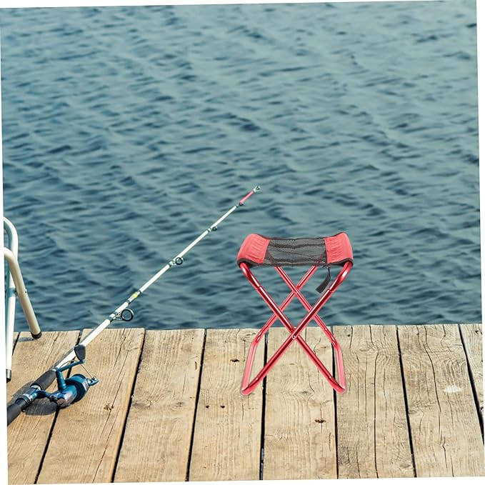 POPETPOP Portable Folding Stool Multi-Function Lightweight Camping Chair Oxford Easy to Carry
