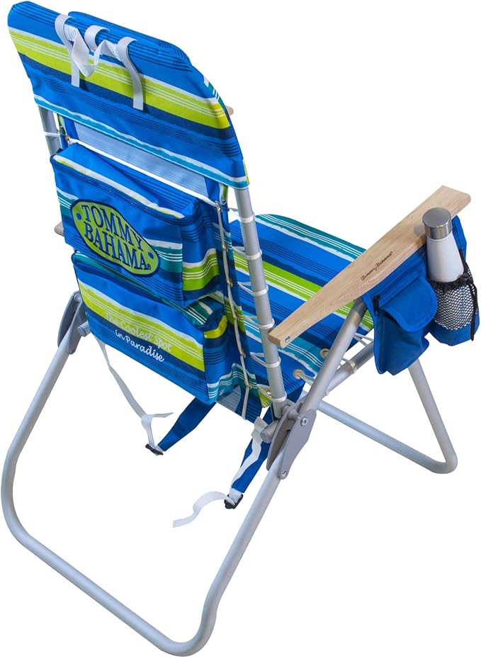 Tommy Bahama Hi-Boy 17 Seat Height 4-Position Lace-Up Suspension Folding Beach Backpack Chair
