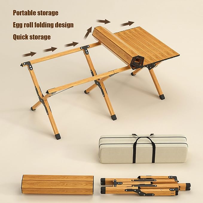 Portable Aluminum Picnic Table Set of 3 for Camping Outdoor BBQ and Picnics Lightweight Roll Up Backpacking