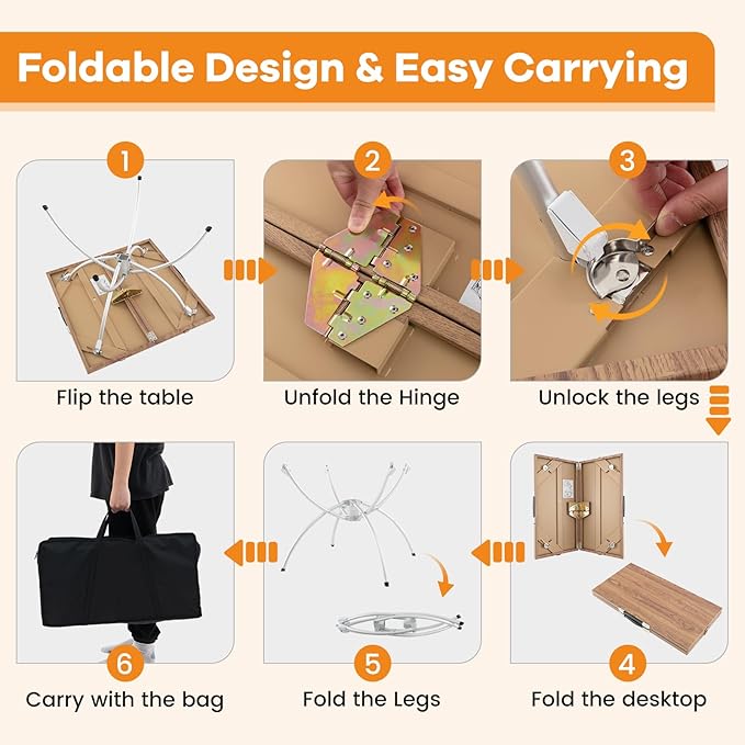 Goplus Aluminum Camping Table 2 PCS Folding Picnic Tables w/Extendable Design Wood-Grain Tabletop Carrying Bag Non-Slip Foot Pads Portable Beach Table for Camp Hiking BBQ Party