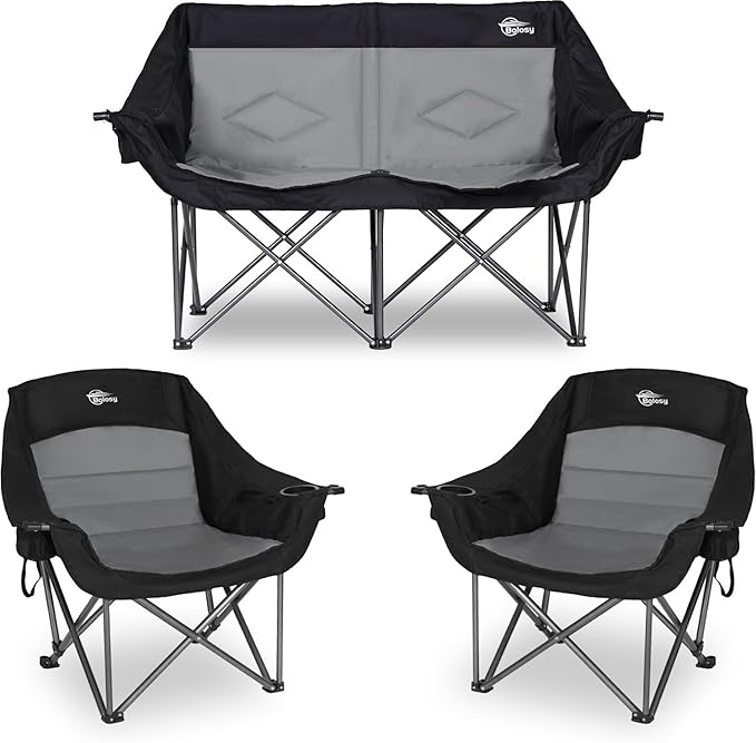 Double Camping Chair &amp 2 Pack Oversized Camping Chair