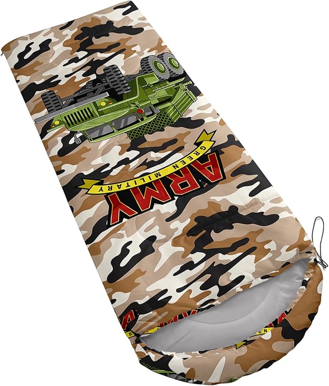AILONEN Cartoon Car Sleeping BagsLightweight &amp Waterproof3 Season Warm &amp Cool WeatherCute Stars Printed Vehicles Transportation Sleeping Bags for BoysKidsAdults TravellingOutdoors