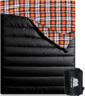 Double Sleeping Bag Cotton Flannel for Camping Backpacking Or Hiking. Queen Size 2 Person Waterproof Sleeping Bag for Adults Or Teens. Lightweight with Compression Sack