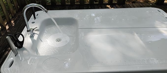Old Cedar Outfitters Premium Extra-Large Fish and Game Cleaning Table with Sink and Folding Legs