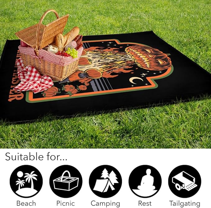LOGOVISION Steven Rhodes Pumpkin Master Outdoor Blanket for Picnic Beach Camping Park Tailgate 50x60