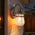 Updated Dusk to Dawn 1-Light Outdoor Wall SconceWaterproof &amp Rust-Proof and Sturdy Metal Lamp Body in Oil Rubbed Bronze Fully Sealed Clear Seeded Glass ShadeBulb Not Included