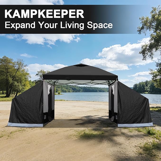 KAMPKEEPER 2 Person Canopy Side Tent Camping Tent for 10x10 Canopies Easy Up Cube Tents Gazebo Room with Mesh Window for Camping Storage Events(Canopy Not Included)