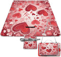 Valentine Pattern Beach BlanketPortable Waterproof Picnic Blanket58.3''x 58.3'' Extra Large Picnic Mat for BeachCamping Grass Lawn Park Accessorie for Festival BBQ