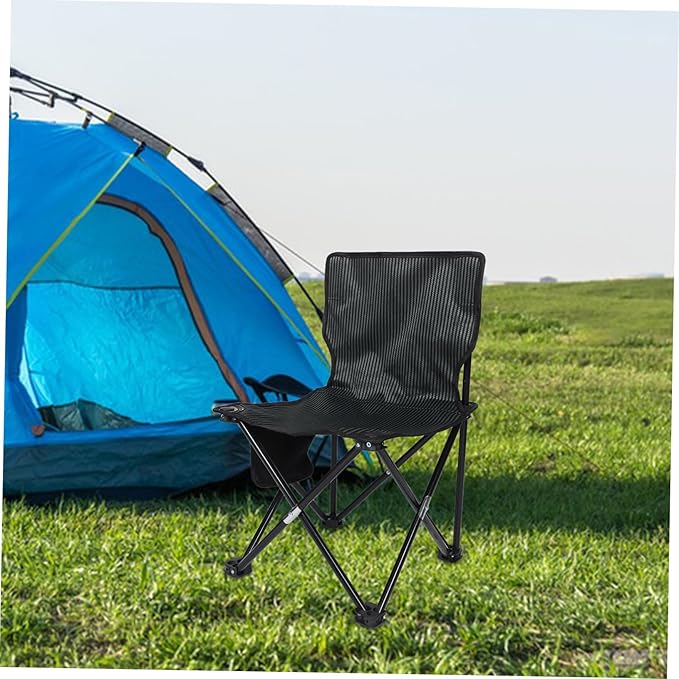 Mipcase Compact Folding Stool Portable Camping Chair for Fishing and Hiking Stable Design for Outdoor Activities Materials Comfortable Seating Stripe