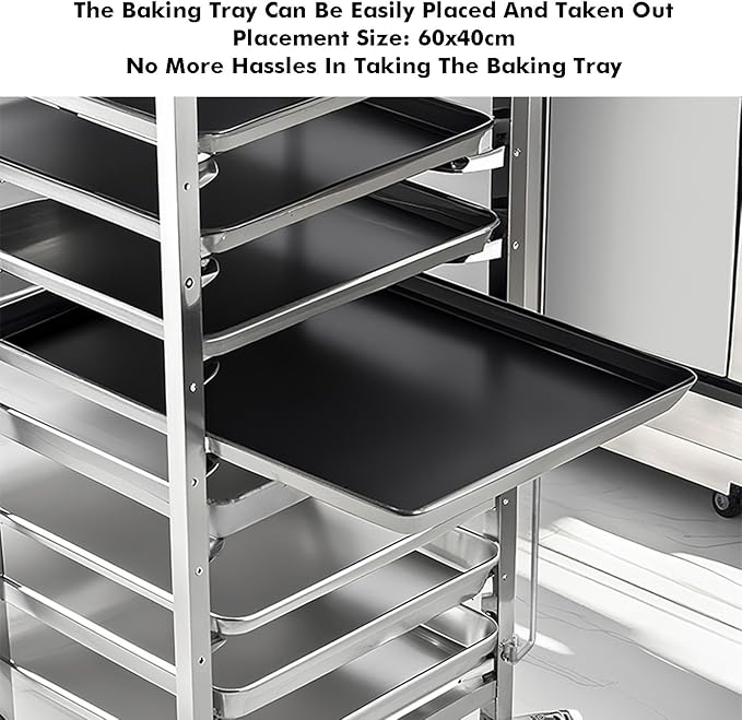 Quick Rack for Baking PansHeavy-Duty Rolling Baking Pan Speed Rack for Bread Proofing &amp Storage - Ideal for Bakeries &amp Commercial Kitchens - Maximize Efficiency &amp Space