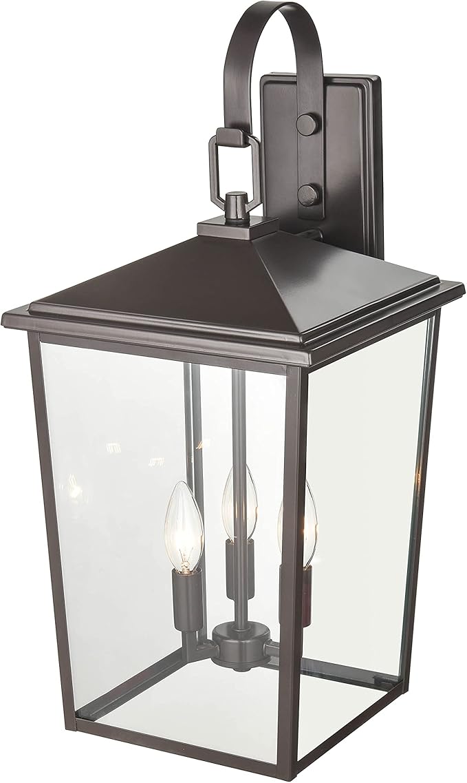 ML Lighting Fetterton - 3 Light Outdoor Wall Sconce 23.5 Inches Tall and 11 Inches Wide - Powder Coated Bronze