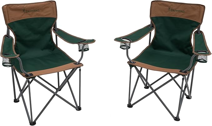 Browning Camping Double Back Foldable Chairs Set of 2