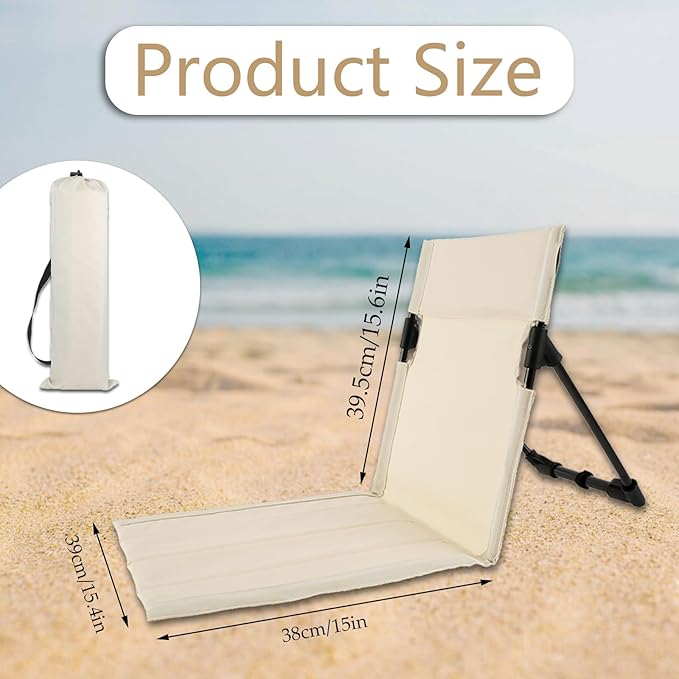 Ultra-Light Beach Chair with with BackrestFoldable Pool ChairsPortable Ground Chair with Storage Bag for Poolside Beach CampingPicnicRoad Trips (Coffee)