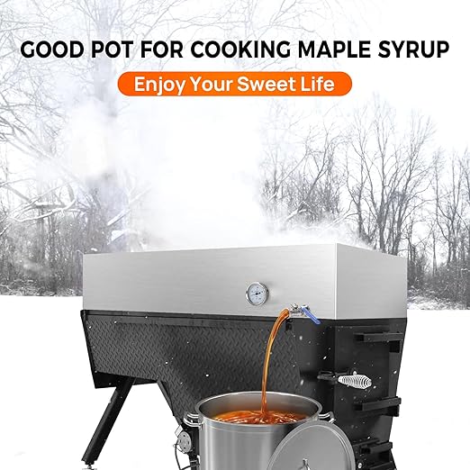 48x24x9.5 Inch Maple Syrup Evaporator PanEvaporator Pan for Boiling Maple Syrup with ValveThermometer