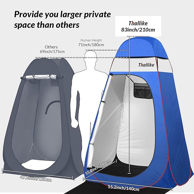 Upgrade Pop Up Privacy Shower Tent Portable Camping Shower Tent Camping Toilet Changing Room with Rain Shelter &amp Extended Floor Mat