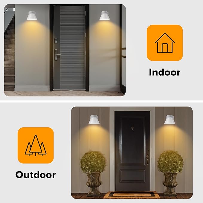 UME 2 Pack LED Outdoor White Front Porch Lights Waterproof Wall Lantern Light Fixture Anti-Rust Farmhouse Barn Wall Sconce for Patio Doorway Garage