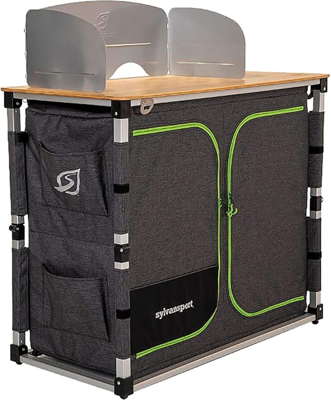 SylvanSport Outdoor Camp Kitchen for Easy Cooking Clean Up and Camping Meal Prep - Great for Campsites Tailgates BBQs and Glamping - Camping Essentials - Dine-O-Mite Small Version