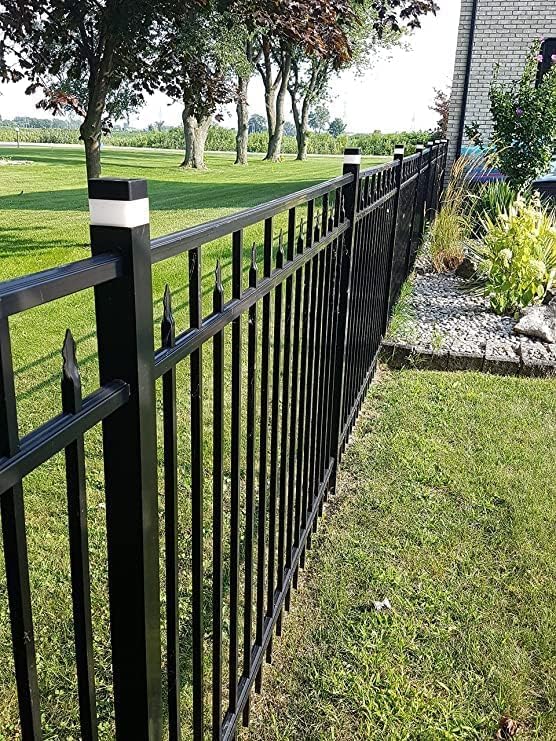 Fence Lights Solar Powered Solar LED Fence Post Cap 2In x 2In(5cm x 5cm) for Wrought Iron Aluminum Garden &amp Outdoor (Warm Light 8)