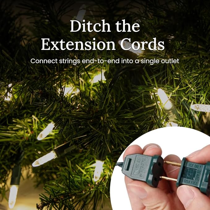 Pro Christmas M5 LED Christmas Lights - 100 Count Mini 5mm String Lights - Professional Grade Indoor/Outdoor Commercial Holiday Light Set for Trees Bushes &amp Décor - Blue