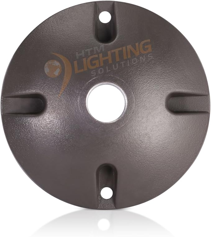 HTM LIGHTING SOLUTIONS 4 in. Round Weatherproof Electrical Junction Box Cover with 1/2 in. NPT Thread Outlet for Indoor/Outdoor Use – Landscape Accessories – Bronze (4-Pack)