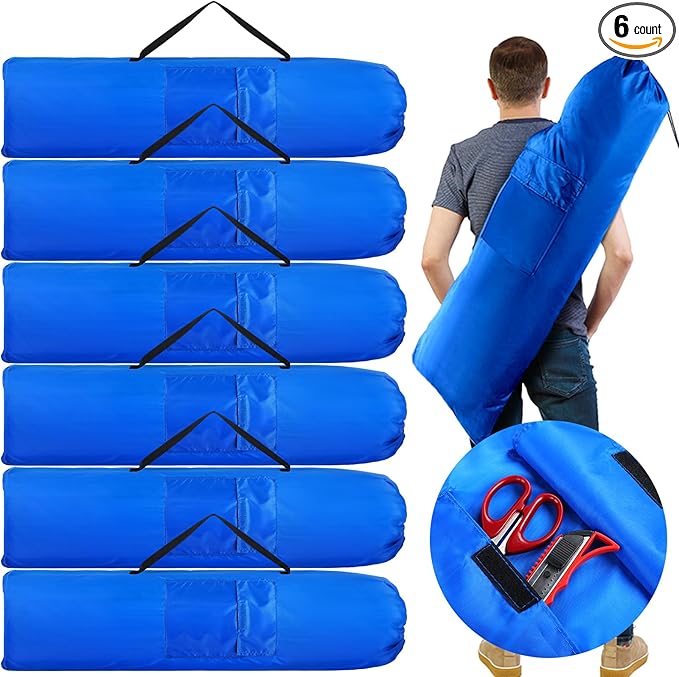 6 Pcs 43 x 9 Inch Camp Chair Replacement Bag Foldable Camping Bag Large Portable Carrying with Handle Strap and 2 Pockets for Outdoor No Chair Included