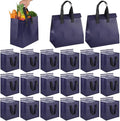 50 PCS Insulated Cooler Bags Large Thermal Tote with Aluminum Foil &amp Adhesive Closure Waterproof Portable Grocery Bag for Picnic Camping Lunch Delivery Outdoor Meals Shopping