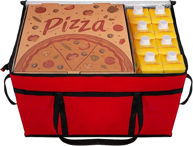 AVLA 3 Pack Insulated Food Delivery Bag 77L XXX-Large Reusable Grocery Tote Insulation Bag Collapsible Commercial Food Warmer Cooler Bags with Strong Handle Zipper for Catering Shopping Travel