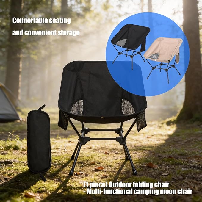 Multipurpose Portable Camping Chair Folding Design Iron Structure Outdoor Leisures Seat Suitable for Use Transportable Chair