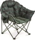 Guide Gear Club Camping Chair Oversized Portable Folding with Padded Seats 500-lb. Capacity Green Plaid
