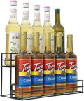 Coffee Syrup Rack &amp Syrup Holder – Loved by 5000+ Coffee Fans! 2-Tier Rustproof Rack Fits 750ml Torani &amp Monin Bottles Holds 10 Elevate Coffee Bars Kitchens Pubs Restaurants &amp Parti