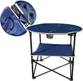 Camping Table &amp Beach Table – Portable 2-Tier Foldable Table with 4 Cup Holders &amp Carry Bag Lightweight Waterproof Oxford Fabric for Outdoor Adventures Picnic Tailgating and Fishing