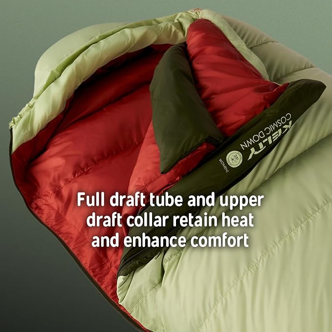 Kelty Cosmic 20 Down Mummy Sleeping Bag for Backpacking Campers 550 Fill Power Recycled Fabrics with PFAS-Free DWR Designed in Sunny Colorado