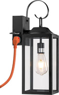 19 Large Outdoor Light Fixture with Outlet Black Outdoor Wall Lights with Outlet Exterior Lighting Fixtures Outside Lights for House Wall Mount Waterproof Wall Sconce Lamp for Front Door Garage